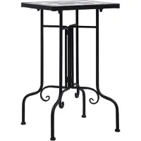 Syfax Table de bistro mosaïque noir et blanc Céramique