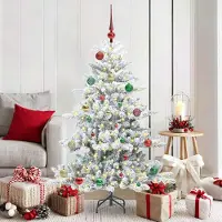 Prolenta Maison Exclusive - Sapin de Noël artificiel pliable, blanc, 150 cm, en PVC et acier