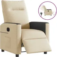 Syfax Fauteuil inclinable électrique Crème Tissu