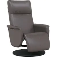 Syfax Fauteuil inclinable avec repose-pieds gris similicuir