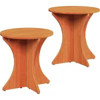 Prolenta Maison Exclusive - Table basse, lot de 2, couleur marron cire, dimensions 46 x 46 x 47 cm, en bois massif de pin