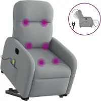 Syfax Fauteuil inclinable de massage électrique Gris clair Tissu