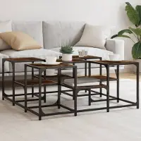 Prolenta Maison Exclusive - Table basse en chêne fumé 91x91x40 cm Matériau dérivé du bois