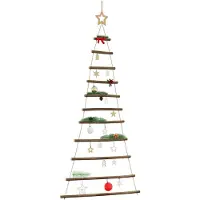 Prolenta Maison Exclusive - Sapin de Noël suspendu avec étoile en sommet, 74x150 cm, en branches naturelles