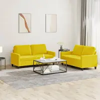 Prolenta Maison Exclusive - Ensemble de canapé 2 pièces avec coussins en velours jaune