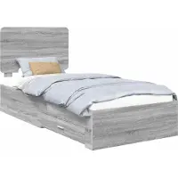 Syfax Cadre de lit Gris Sonoma 90 x 200 cm Bois d'ingénierie