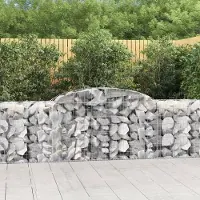 Prolenta Maison Exclusive - Paniers à gabions arqués 3 pcs 300x50x80/100 cm fer galvanisé