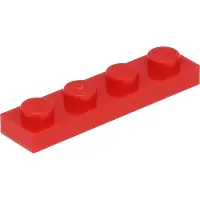 LEGO 1x4 plaque 3710 - 250 pièces rouge