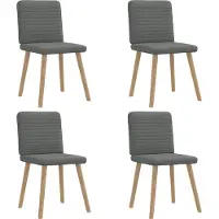 Syfax Chaises à manger lot de 4 gris foncé tissu
