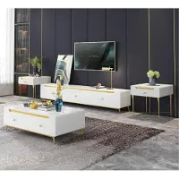 AEA Buffet Low Board Side Armoire Salle de séjour Sideboard Table basse 4pcs. Set Nouveau