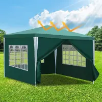 TolleTour Pavillon Tente de jardin - Nettoyage facile, durable avec parties latérales, tente de réception parfaite Vert 3x3m