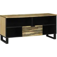 Prolenta Meuble TV exclusif - Dimensions : 105 x 33 x 46 cm - Couleur : marron - Matériau : bois composite
