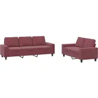 Syfax Ensemble de canapés 2 pcs rouge bordeaux tissu