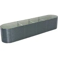 Syfax Lit surélevé de jardin 400x80x81 cm Acier galvanisé Gris
