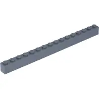 LEGO 50 pièces 2465 brique 1x16 partie briques de base 50 gris bleuté foncé