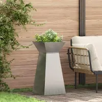 Prolenta Maison Exclusive - Jardinière colonne argentée 35 x 35 x 73 cm