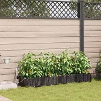 Prolenta Maison Exclusive - Ensemble de 4 pots de jardin, couleur marron, dimensions 160 x 40 x 22 cm, en plastique PP