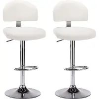 Syfax Tabourets de bar lot de 2 blanc similicuir