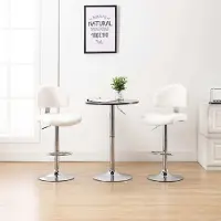 Prolenta Maison Exclusive - Lot de 2 tabourets de bar en similicuir blanc