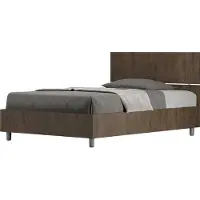 Ityhome - Lit 1 place et demi sans sommier 120x200 tête de lit droite noyer Demas