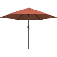Syfax Parasol avec éclairage LED Mât en acier 300 cm Terracota