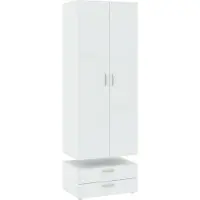 Dmora Buriasco - Armoire 2 portes, 74x214h cm blanc, une étagère