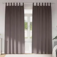 Syfax Rideaux occultants avec anneaux 2 pcs Marron foncé 225 x 140 cm