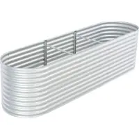 Syfax Lit surélevé de jardin 320x80x81 cm Acier galvanisé Argenté