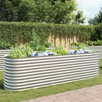 Prolenta Maison Exclusive - Potager surélevé 320x80x81 cm Acier galvanisé Argenté