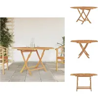 vidaXL Table de jardin pliante 120x120x75 cm bois massif teck - Tables de jardin