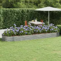 Prolenta Maison Exclusive - Lit surélevé de jardin Acier galvanisé Argenté