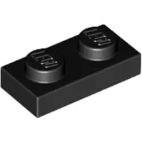 LEGO 50x 1x2 plaques 3023 - Plate Noir - Black