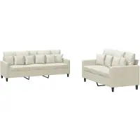 Syfax Ensemble de canapés 2 pcs avec coussins Crème Velours