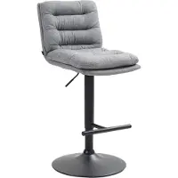 CLP Chaise de bar Damar - châssis tissu noir - gris