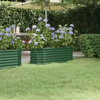 Prolenta Maison Exclusive - Lit surélevé de jardin Acier galvanisé 114x40x36 cm Vert