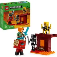 LEGO Minecraft La bataille de la lave du Nether 21266, Jeu de construction Forêt carmin, 4 Figurines, Jouet Minecraft pour enfants 6+