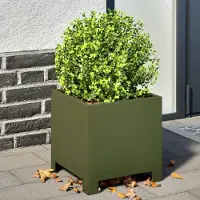 Prolenta Maison Exclusive - 2 bacs à plantes vert olive 30x30x30 en acier