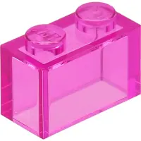 LEGO brique 1x2 3065 - 50 pièces rose foncé transparent