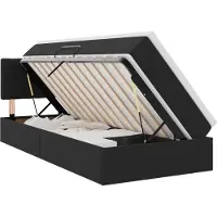 vidaXL Lit avec rangement et matelas Noir 90 x 190 cm Velours