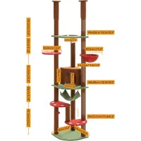 OEM Arbre à chat réglable en hauteur, design stable, plates-formes à plusieurs niveaux, AMT0119BN, XL