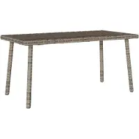 Syfax Table basse de jardin rectangulaire gris 80x40x37 cm rotin