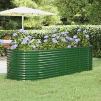 Prolenta Maison Exclusive - Lit surélevé de jardin Acier galvanisé 249x100x68cm Vert