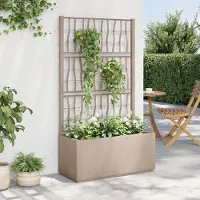 Prolenta Maison Exclusive - Bac à plantes avec treillis Marron clair 80x36x140 cm PP