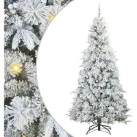 Syfax Sapin de Noël Artificiel à Branches Articulées Blanc 240 cm