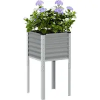 Prolenta Maison Exclusive - Bac à plantes gris 45x45x88 cm en acier