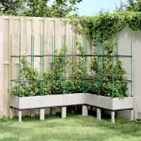 Prolenta Maison Exclusive - Bac à plantes avec treillis blanc 160x120x142,5 cm PP