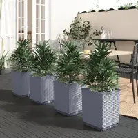 Prolenta Maison Exclusive - Bacs à plantes 4 pièces Bleu gris 30x30x37 cm Polypropylène
