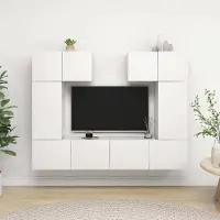 Prolenta Maison Exclusive - Ensemble de 6 meubles TV, blanc, aggloméré
