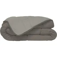 Toison D'or Couette chaude Microfibre Calgary, 240x260cm, 400g/m², Taupe & Lin
