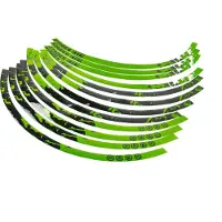 Stage6 kit d'autocollants de jantes 12 pouces vert/noir